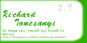 richard tomcsanyi business card